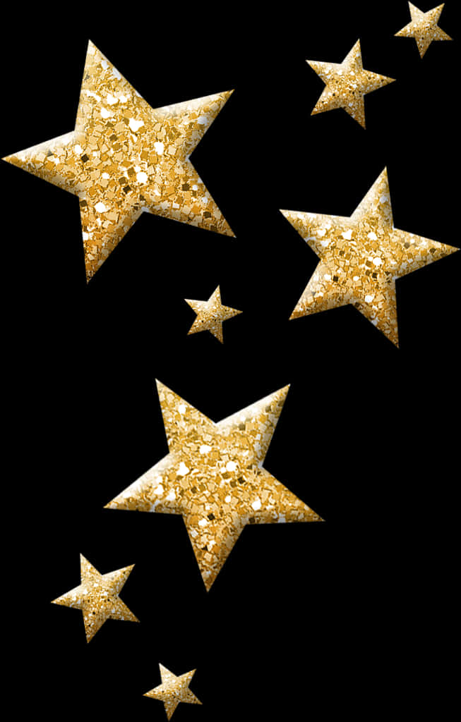 Golden Sparkle Stars Background PNG