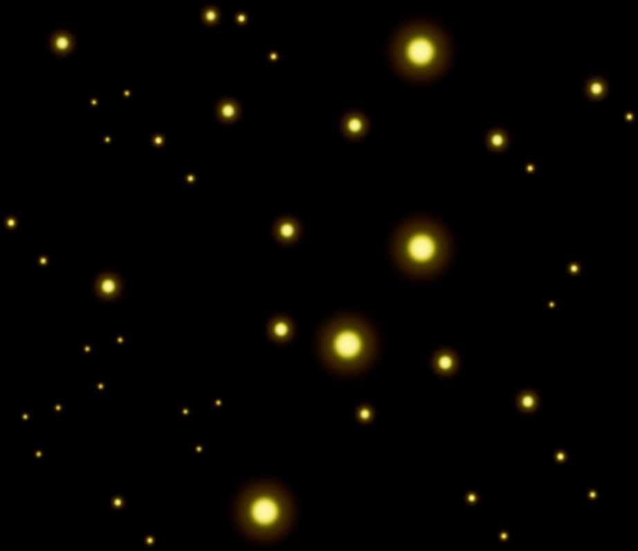 Golden Sparkleson Black Background PNG