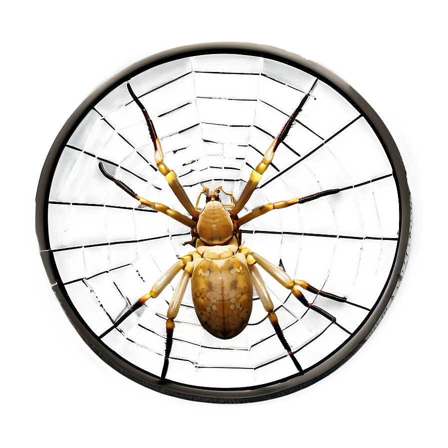 Golden Spideron Web PNG