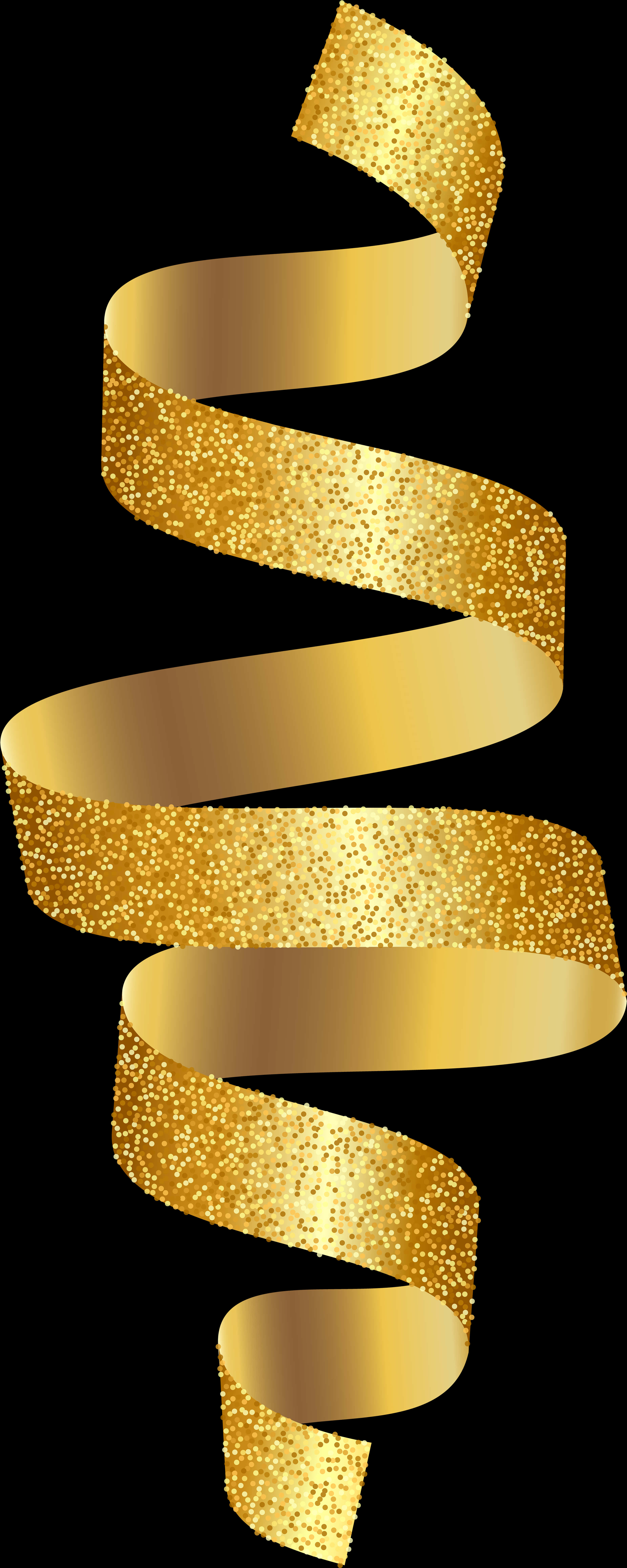 Golden Spiral Ribbon Glitter PNG