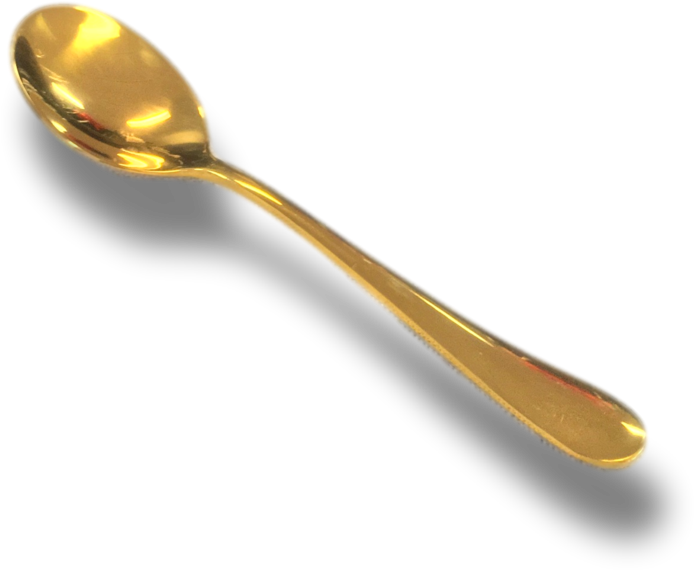 Golden Spoonon Black Background PNG