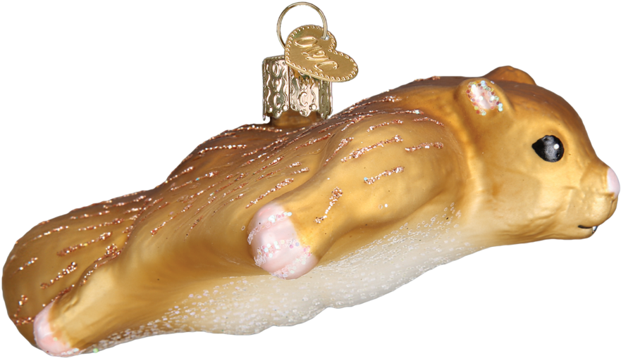 Golden Squirrel Christmas Ornament PNG