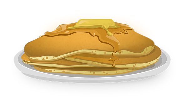 Golden Stack Pancakeswith Syrupand Butter PNG