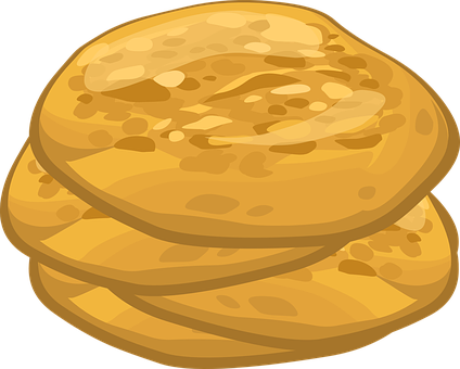 Golden Stacked Pancakes Vector PNG