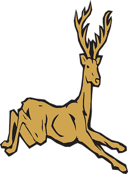 Golden Stag Silhouette PNG