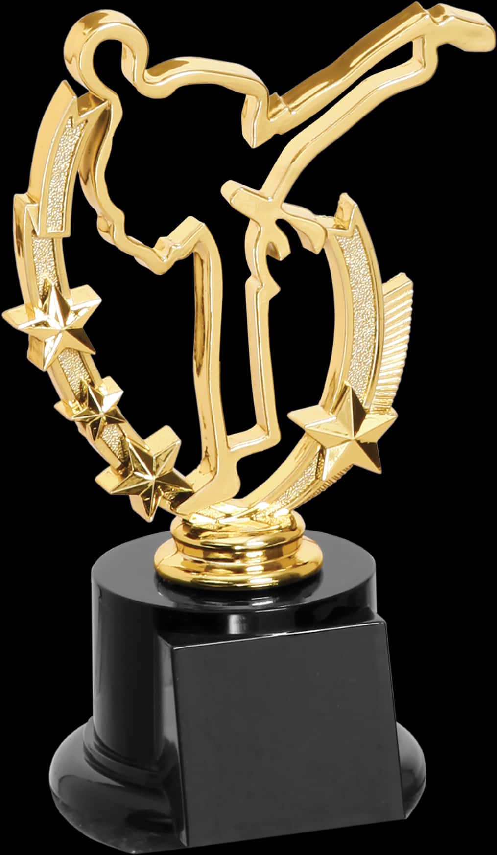 Golden Star Award Trophy PNG