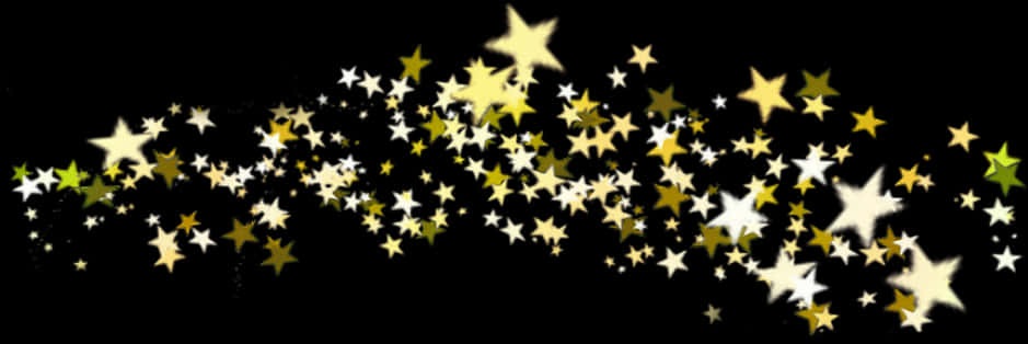 Golden Star Confetti Swirl PNG