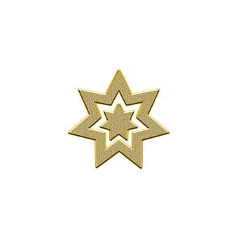 Golden Star Designon Black Background PNG