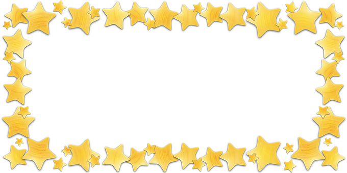 Golden Star Frame Black Background PNG