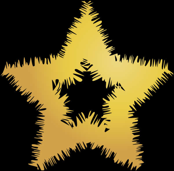 Golden Star Grungy Texture PNG