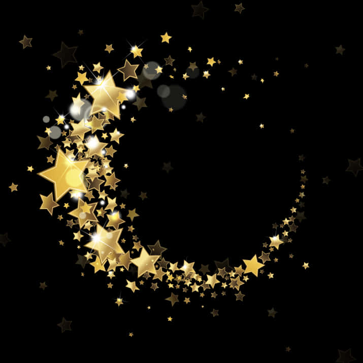 Golden Star Swirl Background PNG