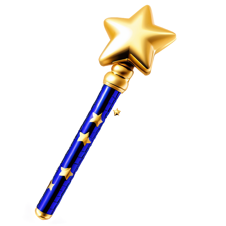 Golden Star Wand Png 06132024 PNG