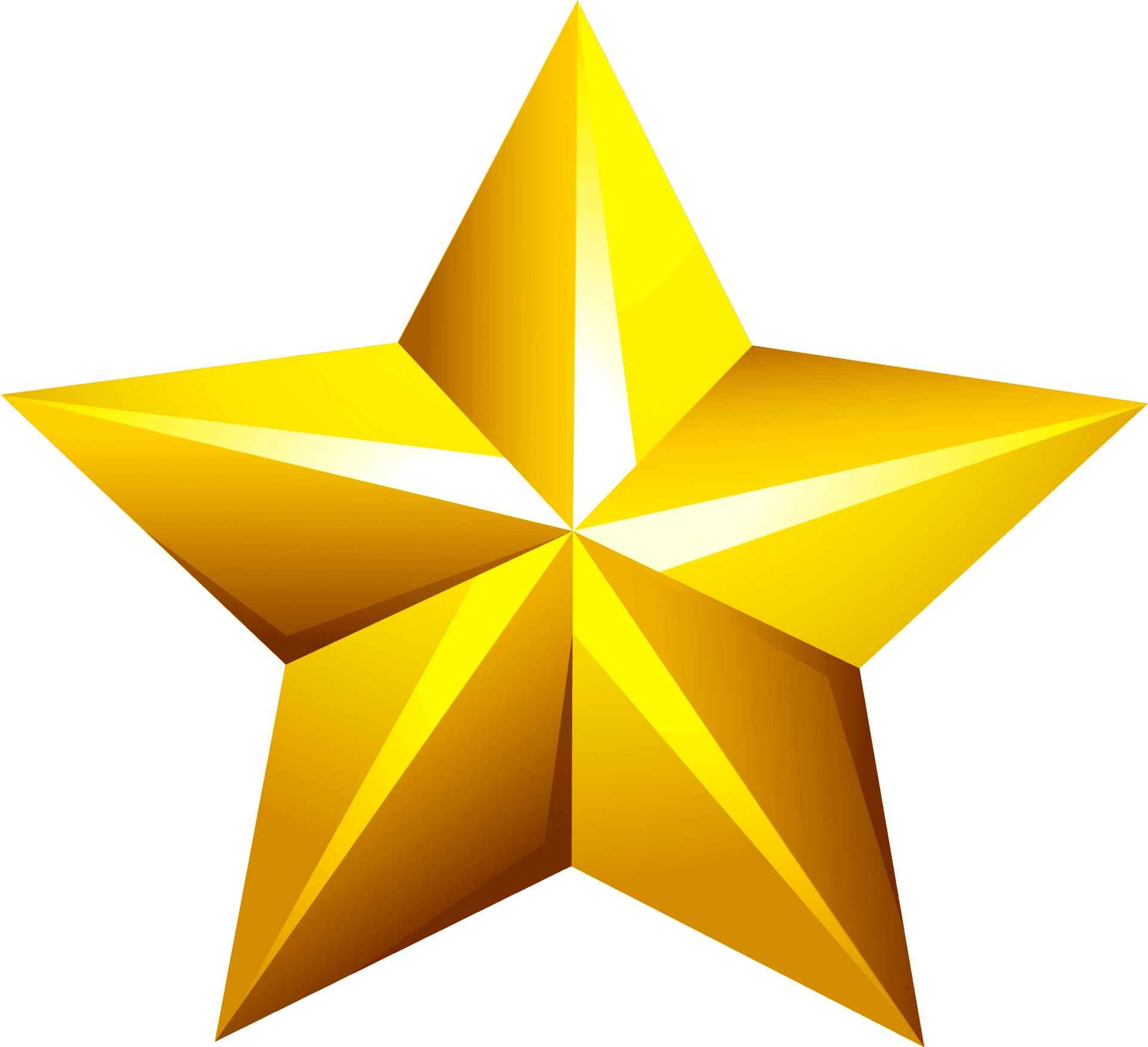 Golden Star3 D Graphic PNG