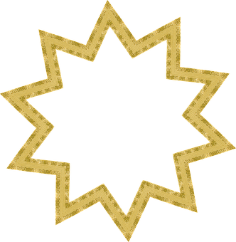 Golden Starburst Outline PNG
