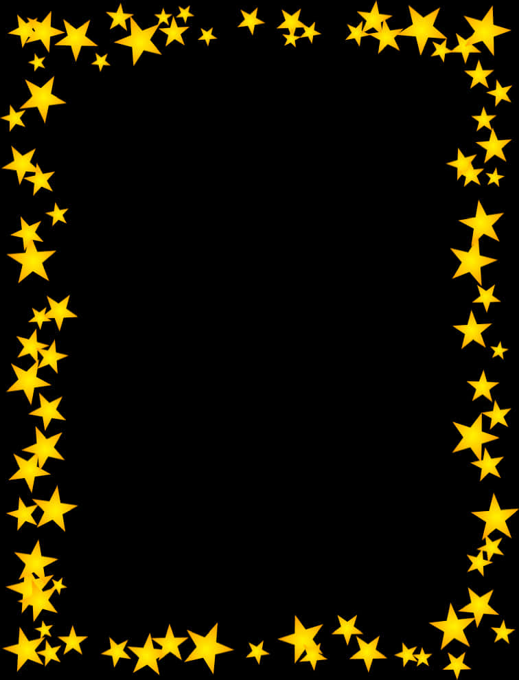 Golden Stars Border Design PNG