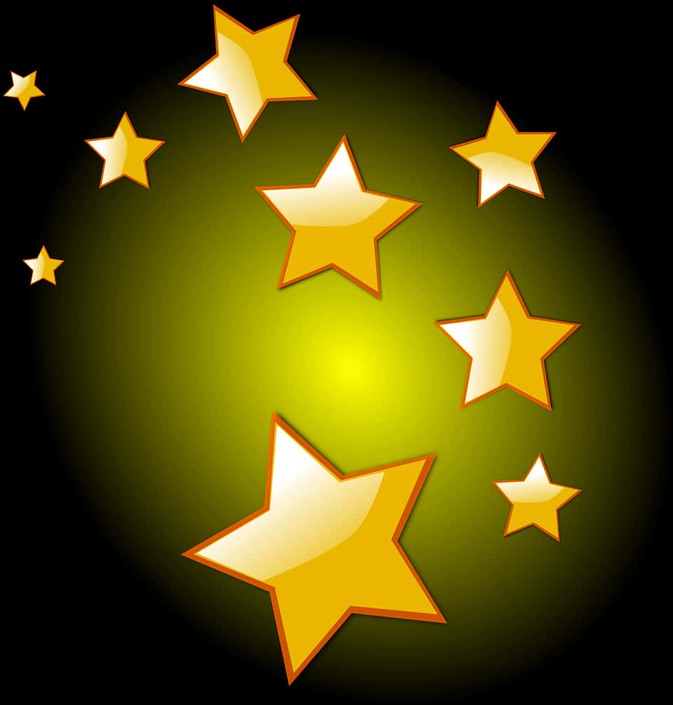 Golden Stars Glowing Background PNG