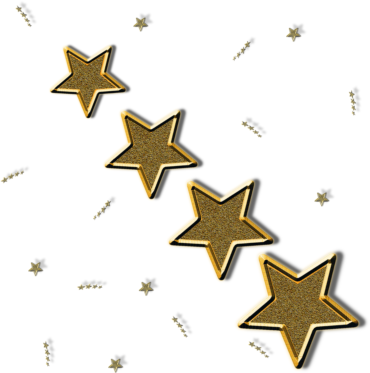 Golden Stars Scattered Background PNG