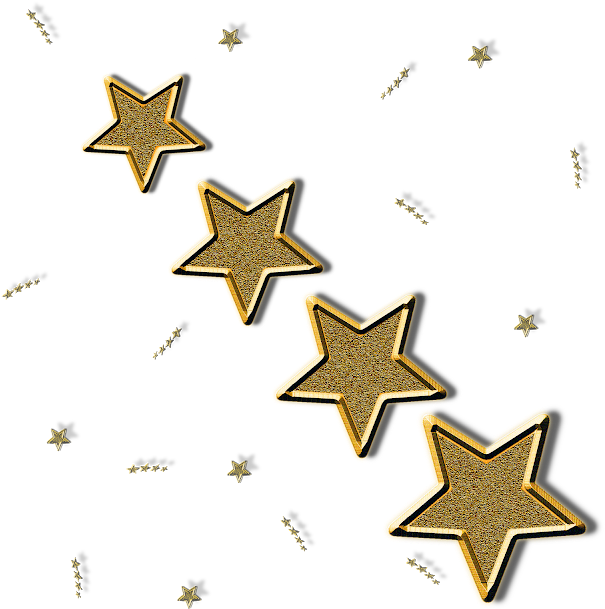 Golden Stars Scattered Background PNG