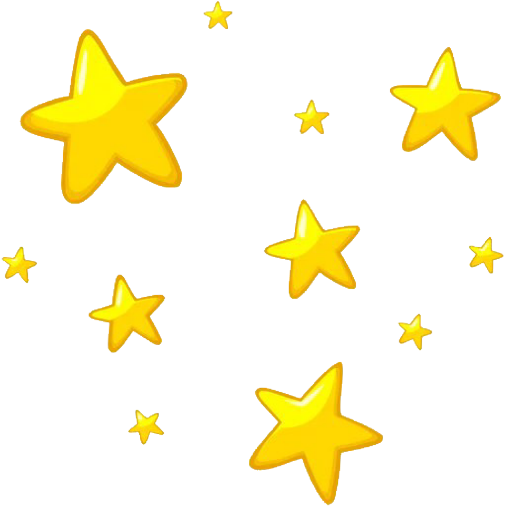 Golden Stars Scattered Pattern PNG