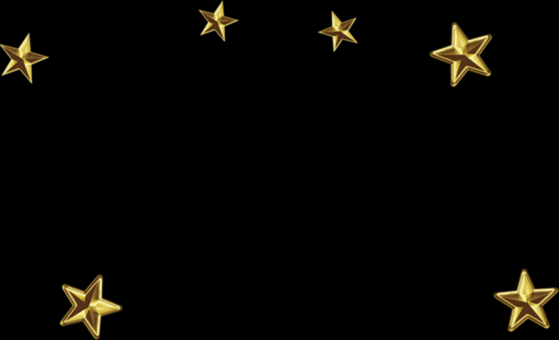Golden Starson Black Background PNG