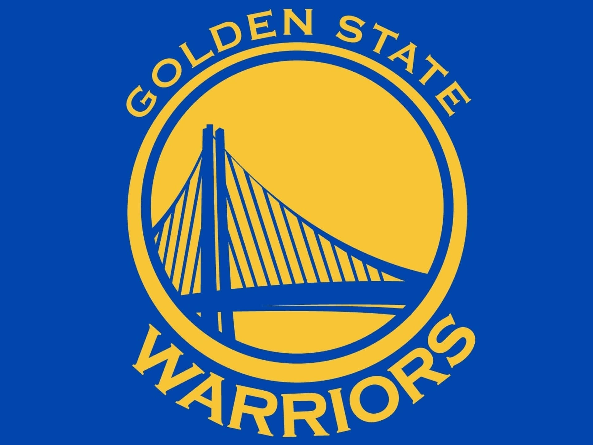 Blå og guld Golden State Warriors Logo Tapet Wallpaper