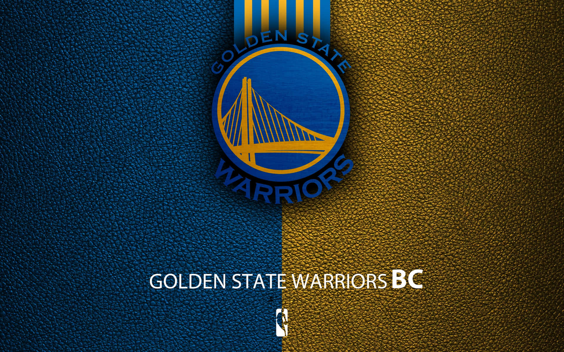 Logode Golden State Warriors En Una Superficie De Cuero Medio Fondo de pantalla