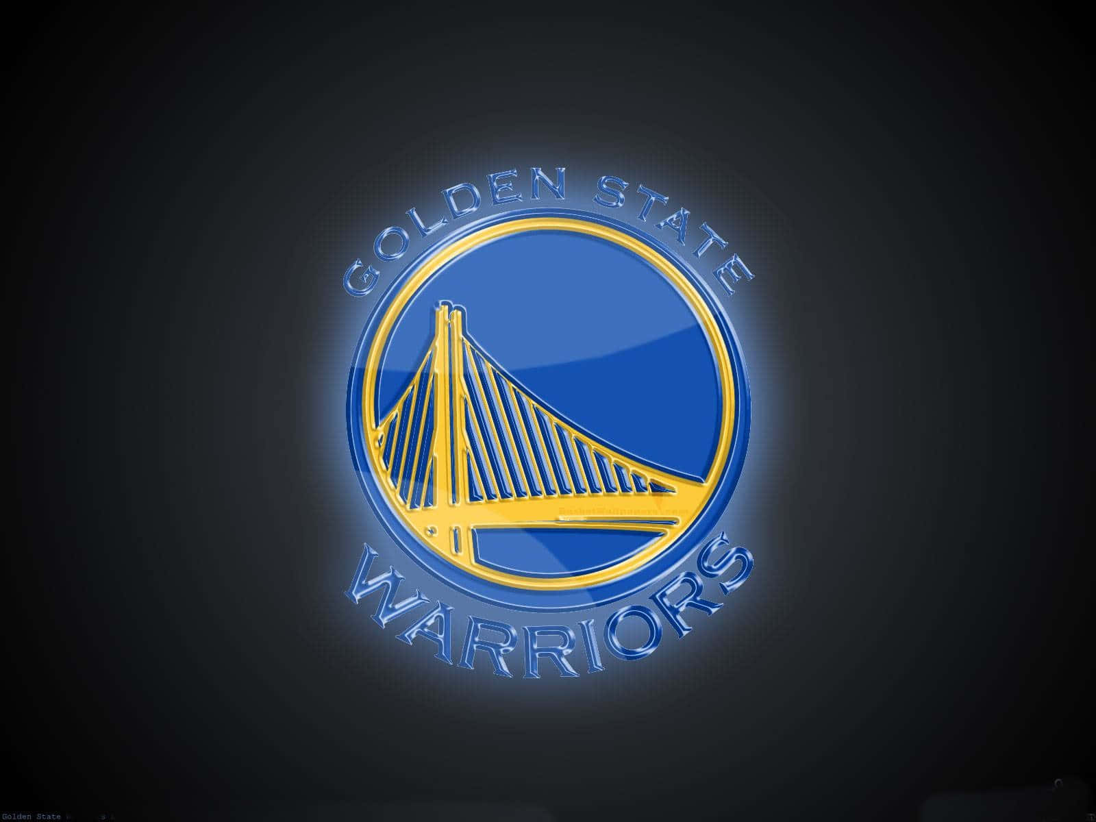 Golden State Warriors Logo Tapet: Se det store Golden State Warriors logo med lette kontraster. Wallpaper