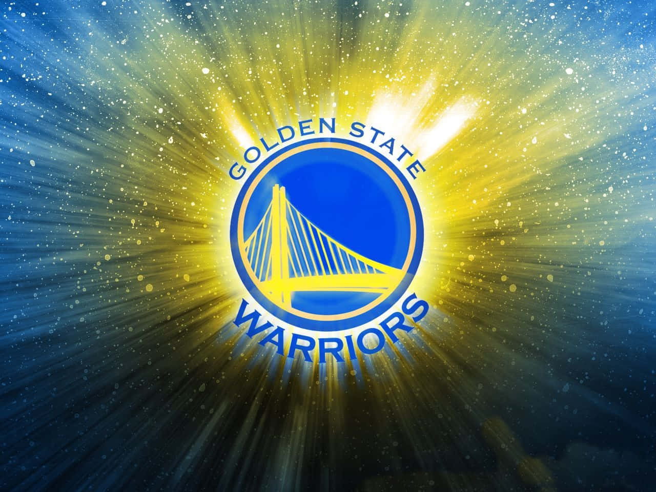 Glowing Rays Golden State Warriors Logo Wallpaper