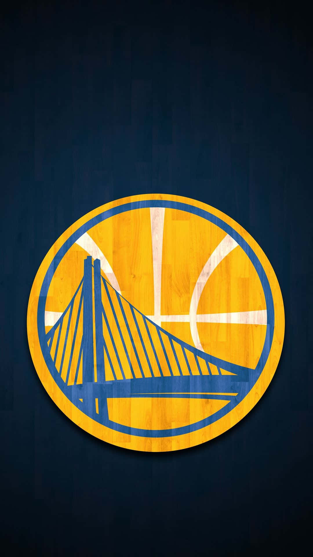 Guld stat Warriors Logo med basketball Design Wallpaper