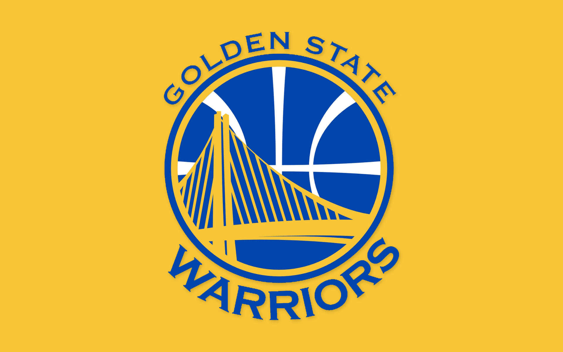 Logodo Golden State Warriors Contra Um Fundo Das Cores Da Equipe. Papel de Parede