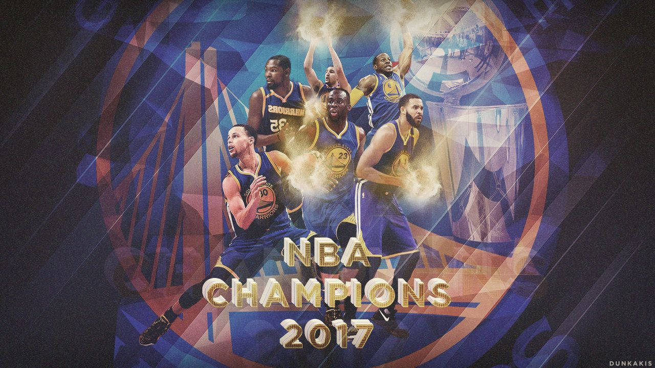 Golden State Warriors NBA Champions 2017 Poster Wallpaper