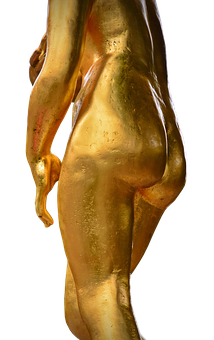 Golden Statue Close Up PNG