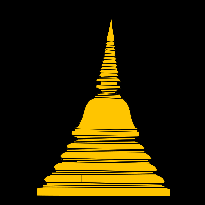 Golden Stupa Silhouette PNG