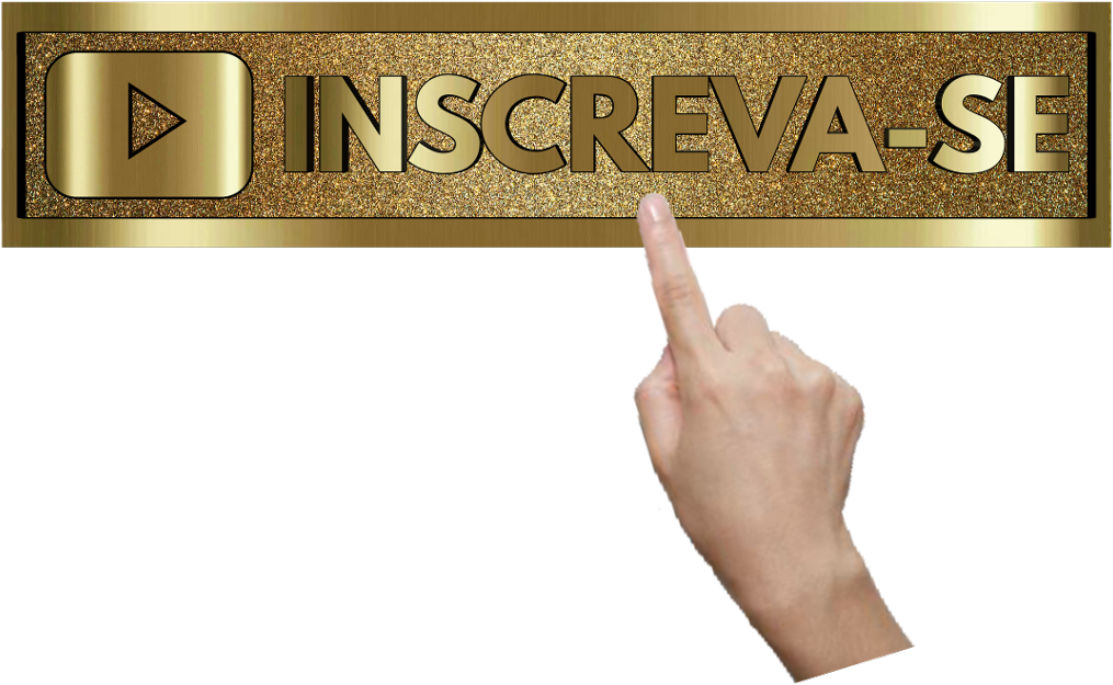 Golden Subscribe Button Finger Pointing PNG