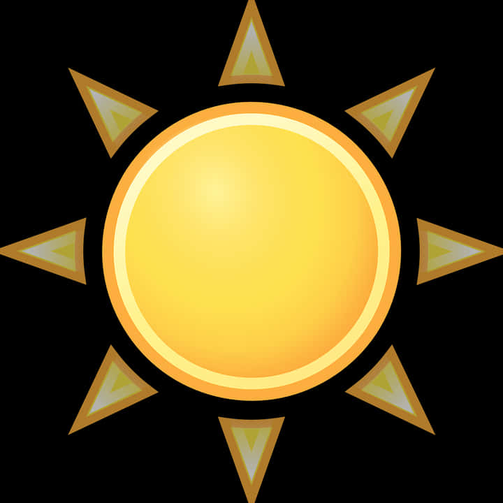 Golden Sun Iconwith Rays PNG