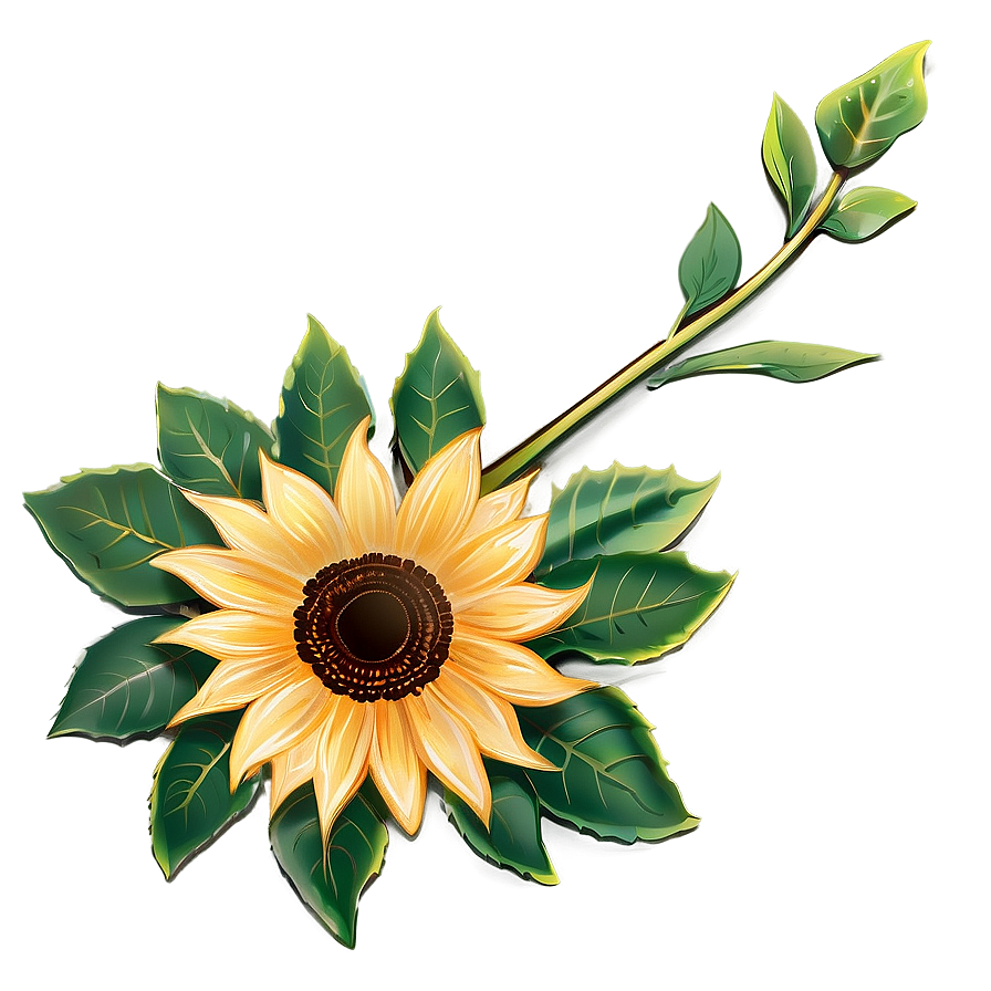 Golden Sunflower Spring Png Rgu PNG