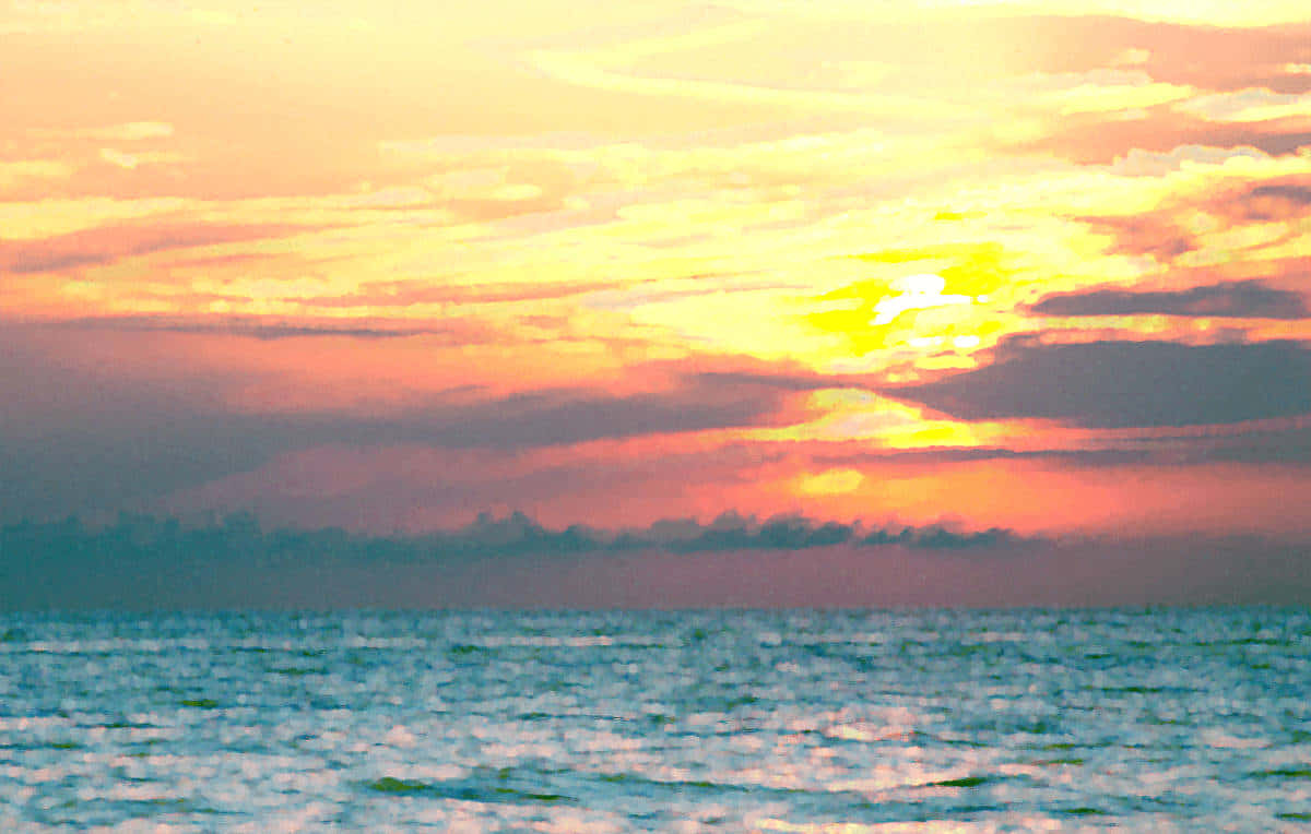 Golden Sunset Beach Summer Aesthetic.jpg Wallpaper