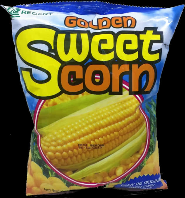 Golden Sweet Corn Snack Packaging PNG
