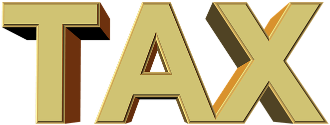 Golden T A X Letters3 D Rendering PNG