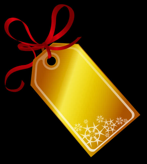 Golden Tagwith Red Ribbon PNG