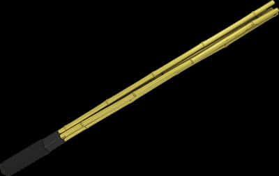 Golden Telescopic Baton Black Handle PNG