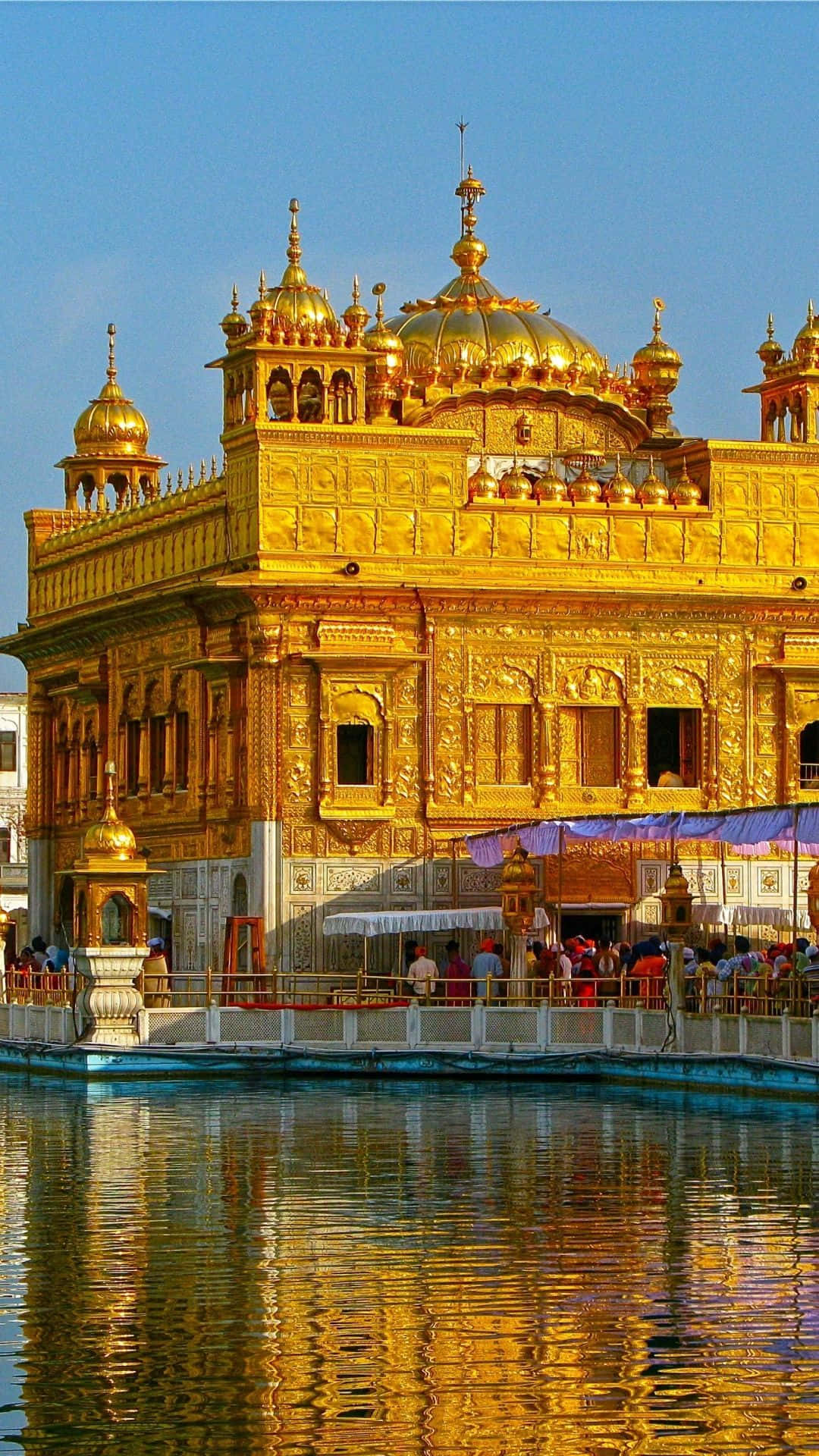 Serene view of the Golden Temple in Amritsar