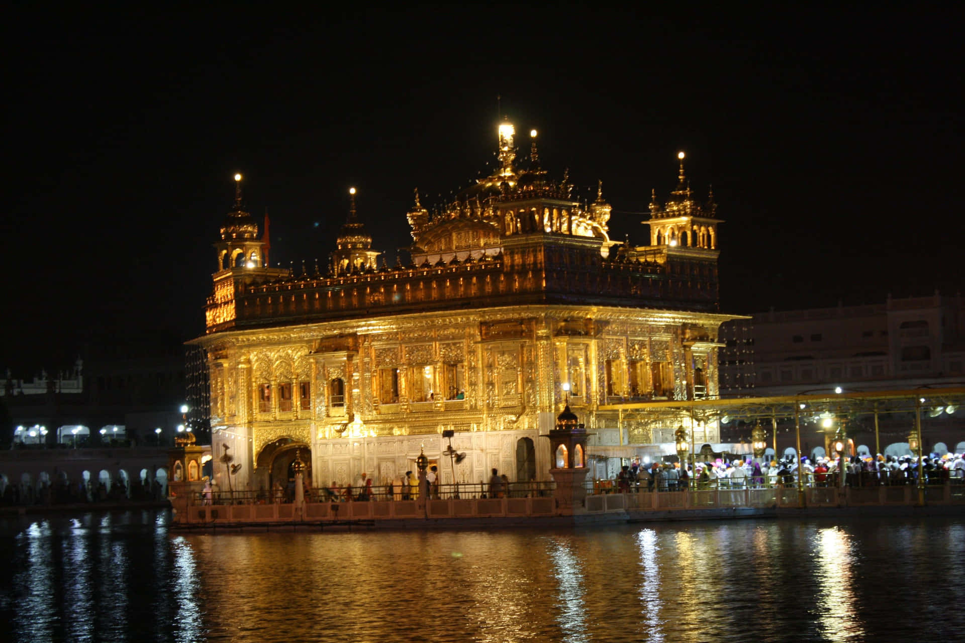 Majestic view of the Golden Temple under a serene sky