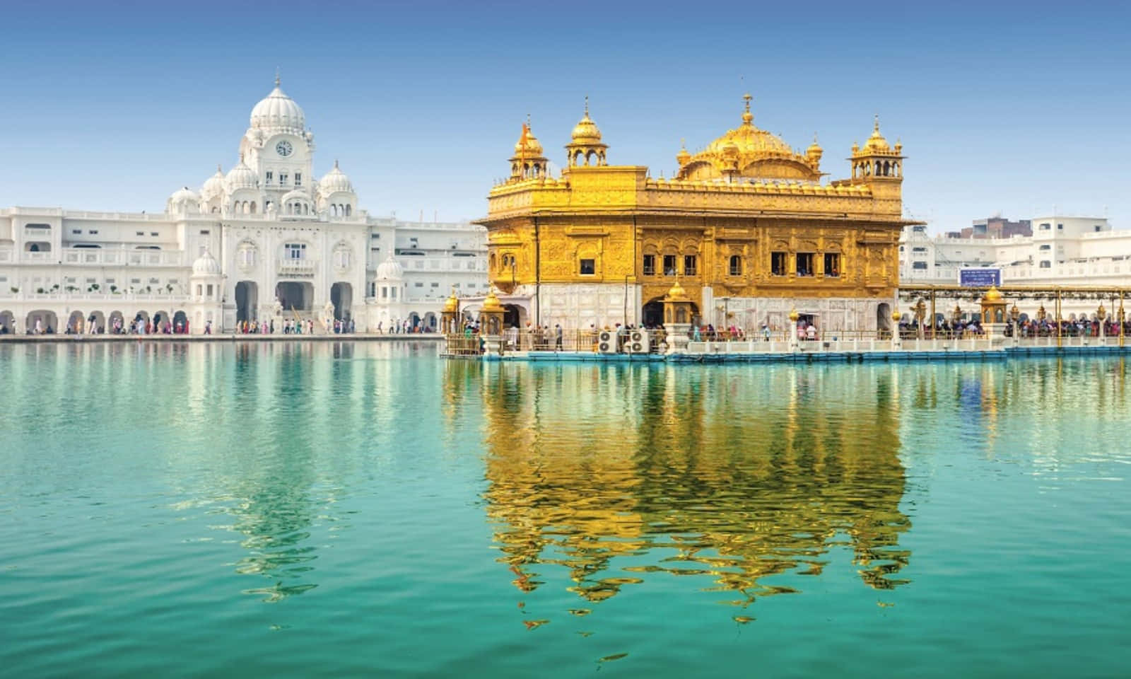 Golden Temple And Green Pool Wallpaper
