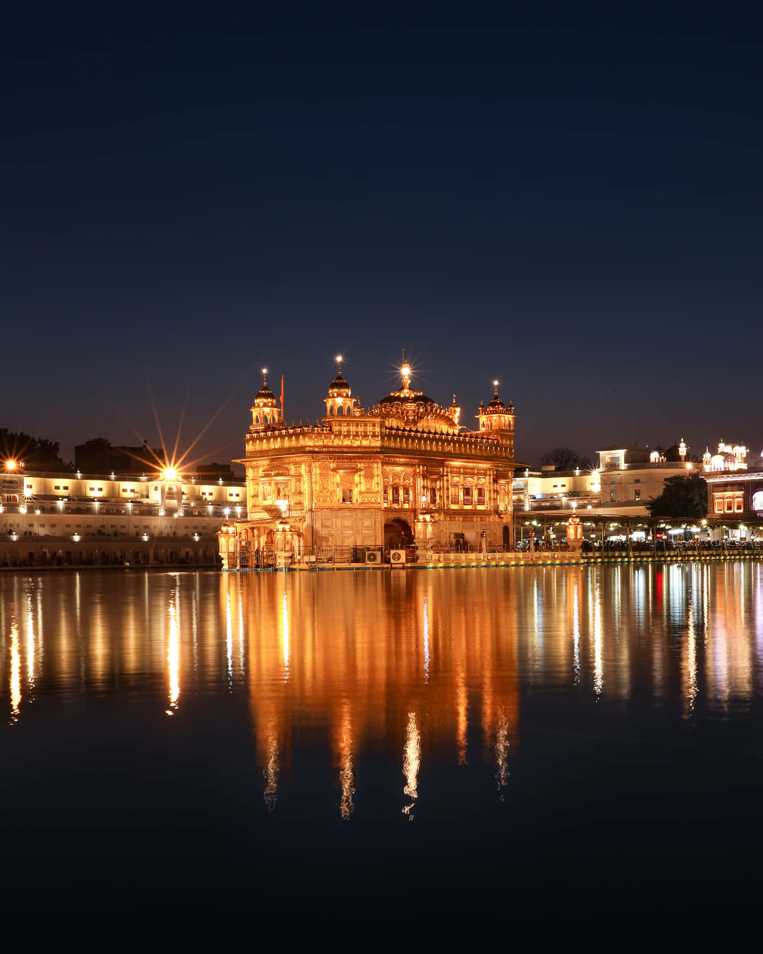 Golden Temple And Lights Wallpaper