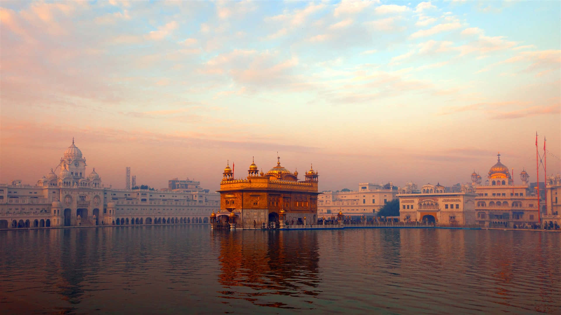 Golden Temple On Foggy Day Wallpaper
