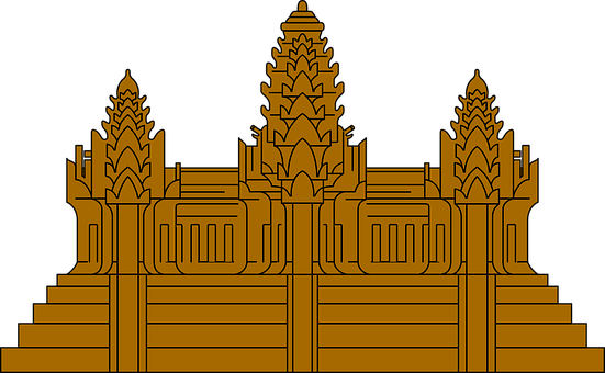 Golden Temple Silhouette Art PNG