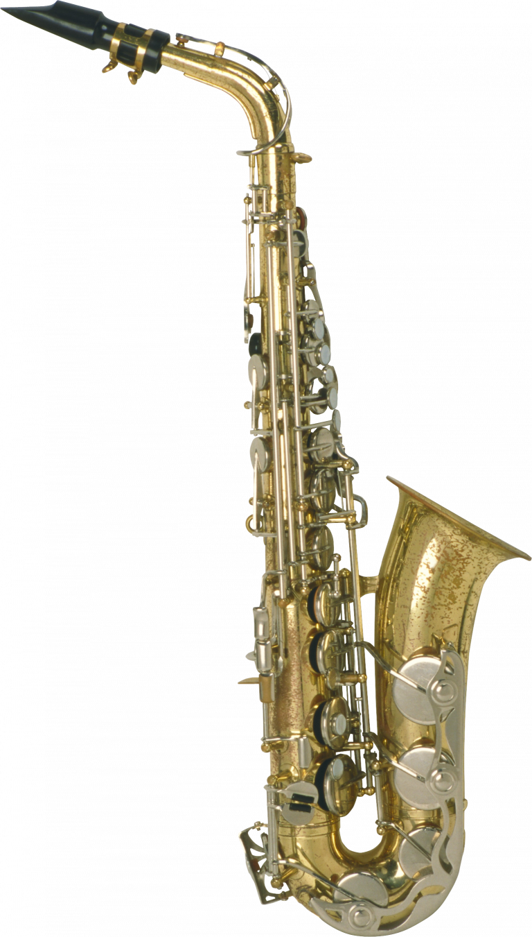 Golden Tenor Saxophone Transparent Background PNG