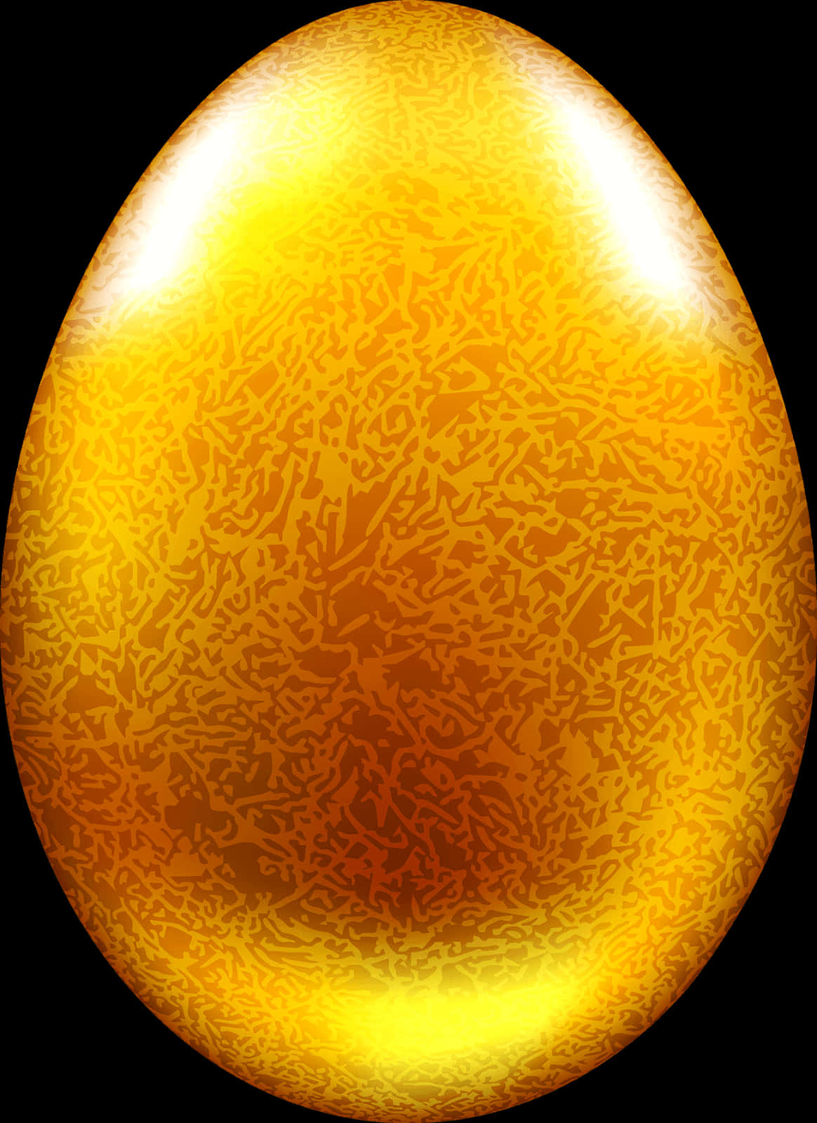Golden Textured Egg Illustration PNG