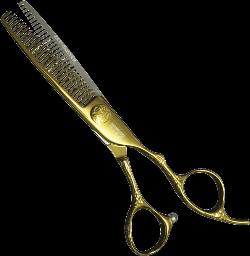 Golden Thinning Scissors PNG